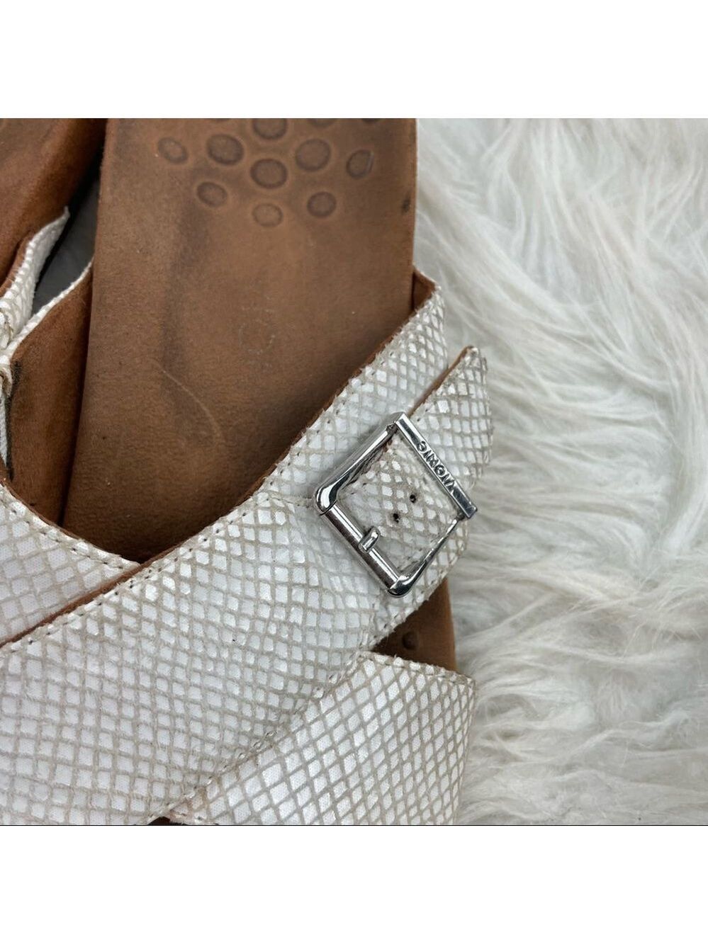 Vionic Dorie Rest Snakeskin Leather Slide Sandals - Picture 5 of 11